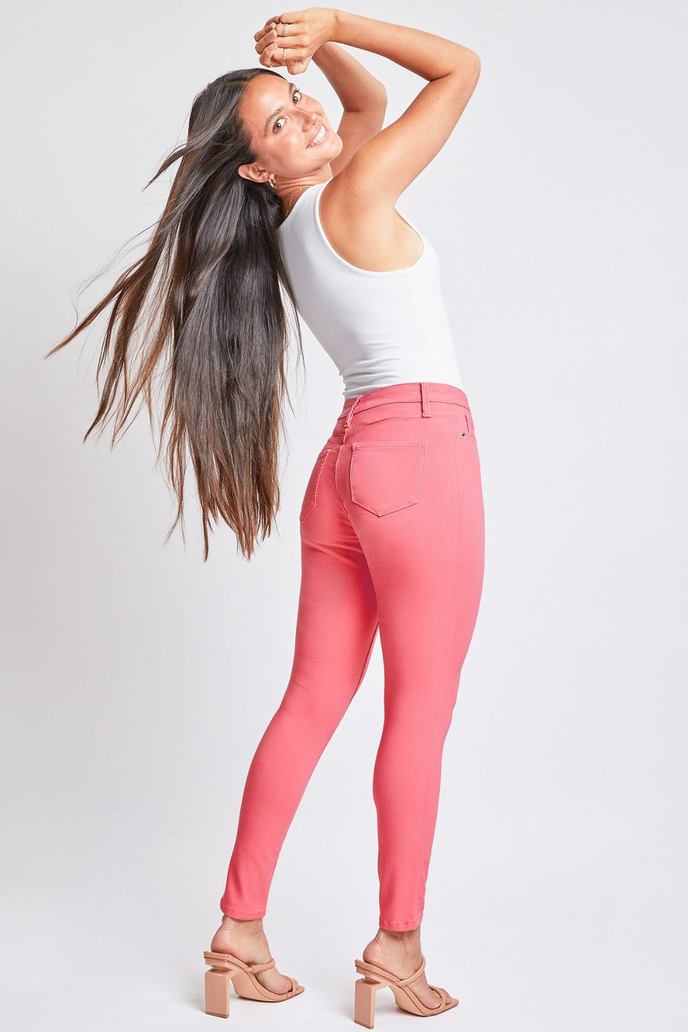 Classic Color Mid-Rise Skinny Pants - Shell Pink