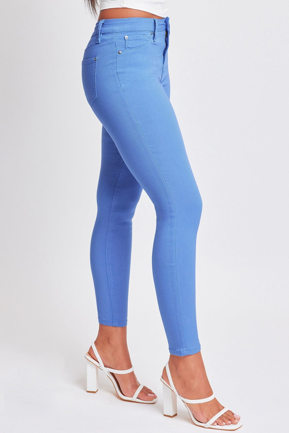 Classic Color Mid-Rise Skinny Pants - Blue