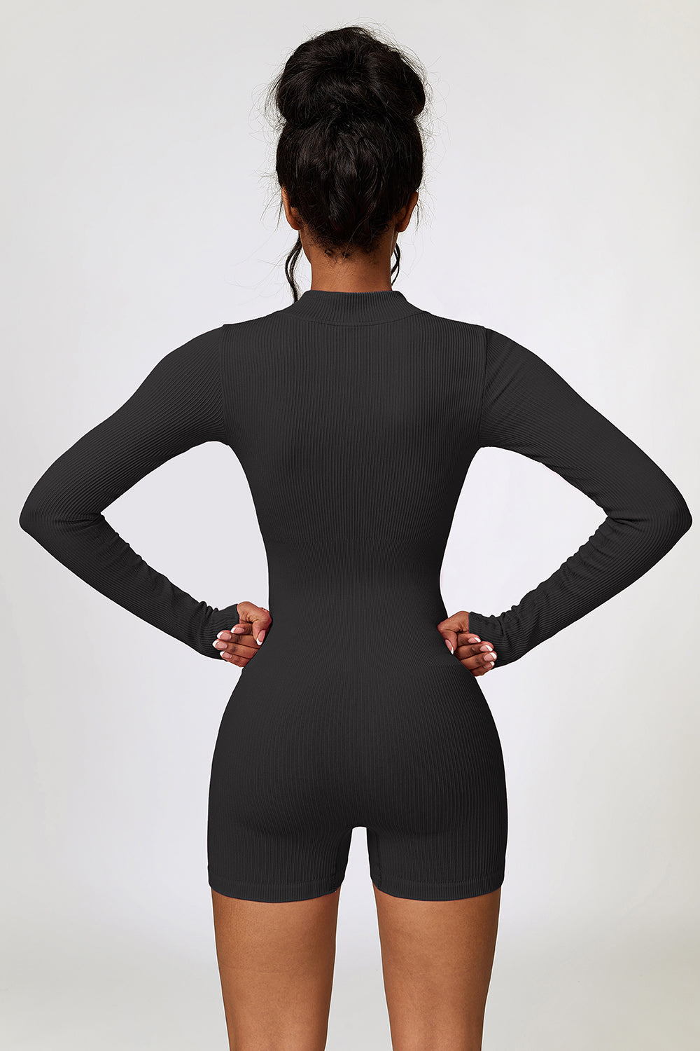 Bethany Half Zip Long Sleeve Active Romper