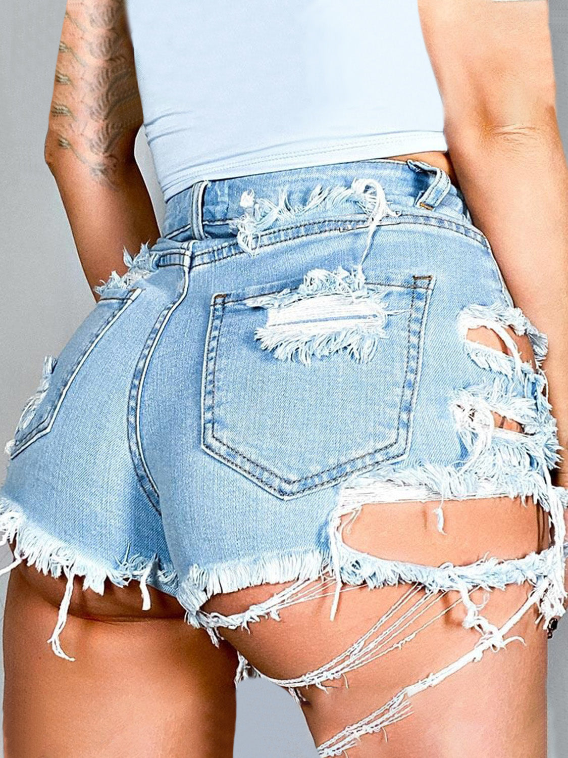 Festival Vibes Distressed Denim Shorts