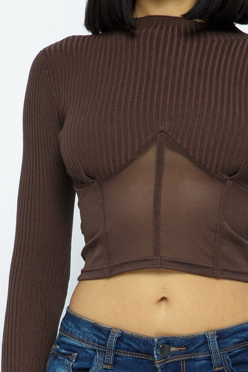 Won't Take The Blame Crop Top With Bottom Mesh