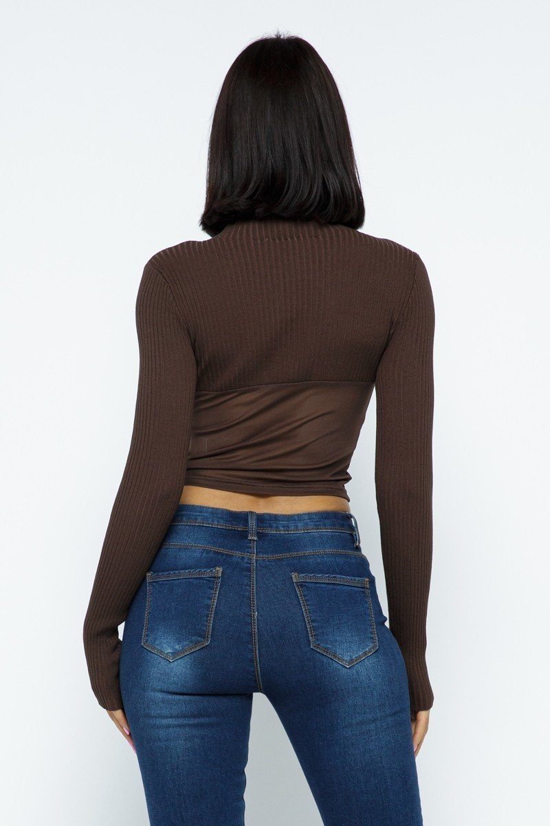 Won't Take The Blame Crop Top With Bottom Mesh