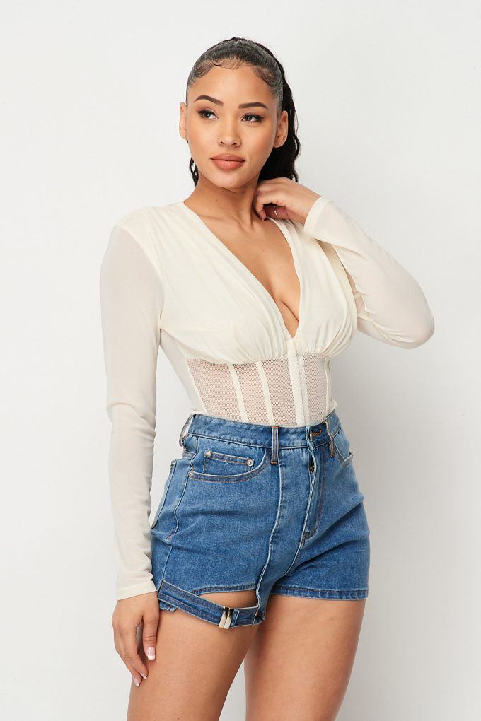Sweetest Touch Deep V Neck Bodysuit