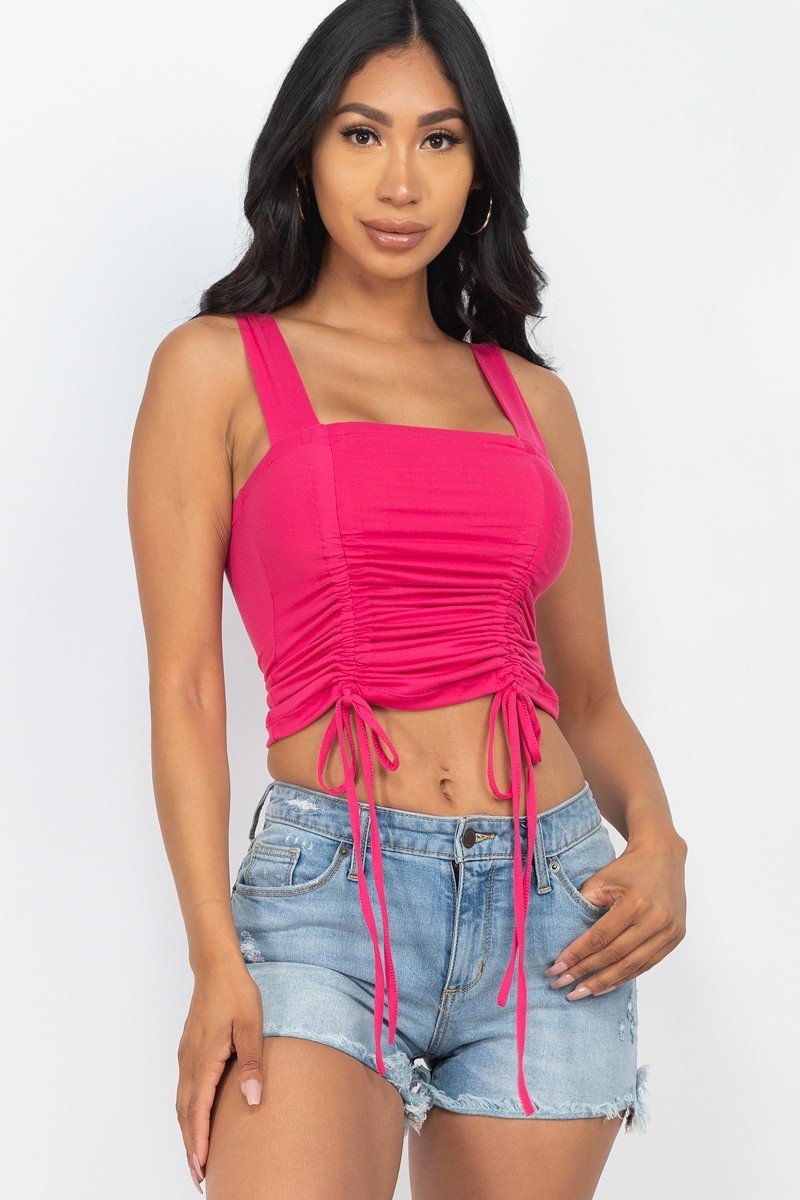 Come With Me Square Neck Crop Top - Olive