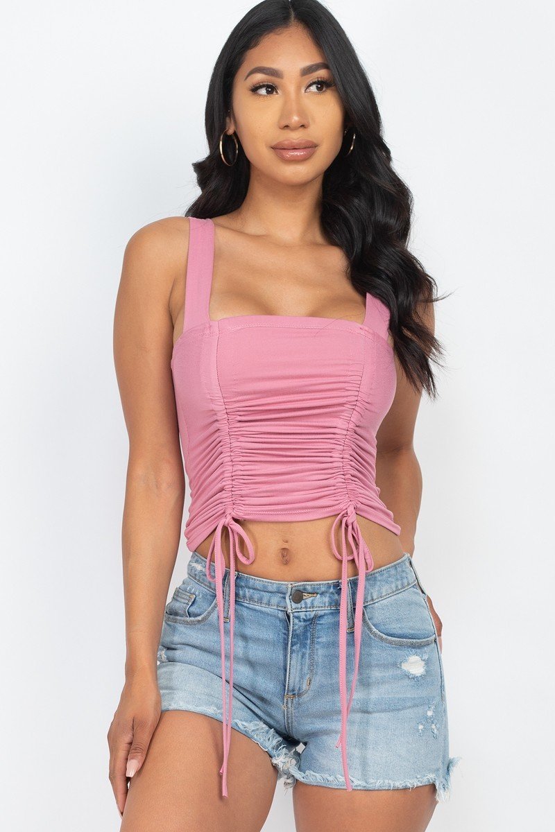 Come With Me Square Neck Crop Top - Olive