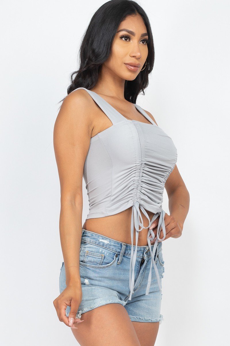 Come With Me Square Neck Crop Top - Olive