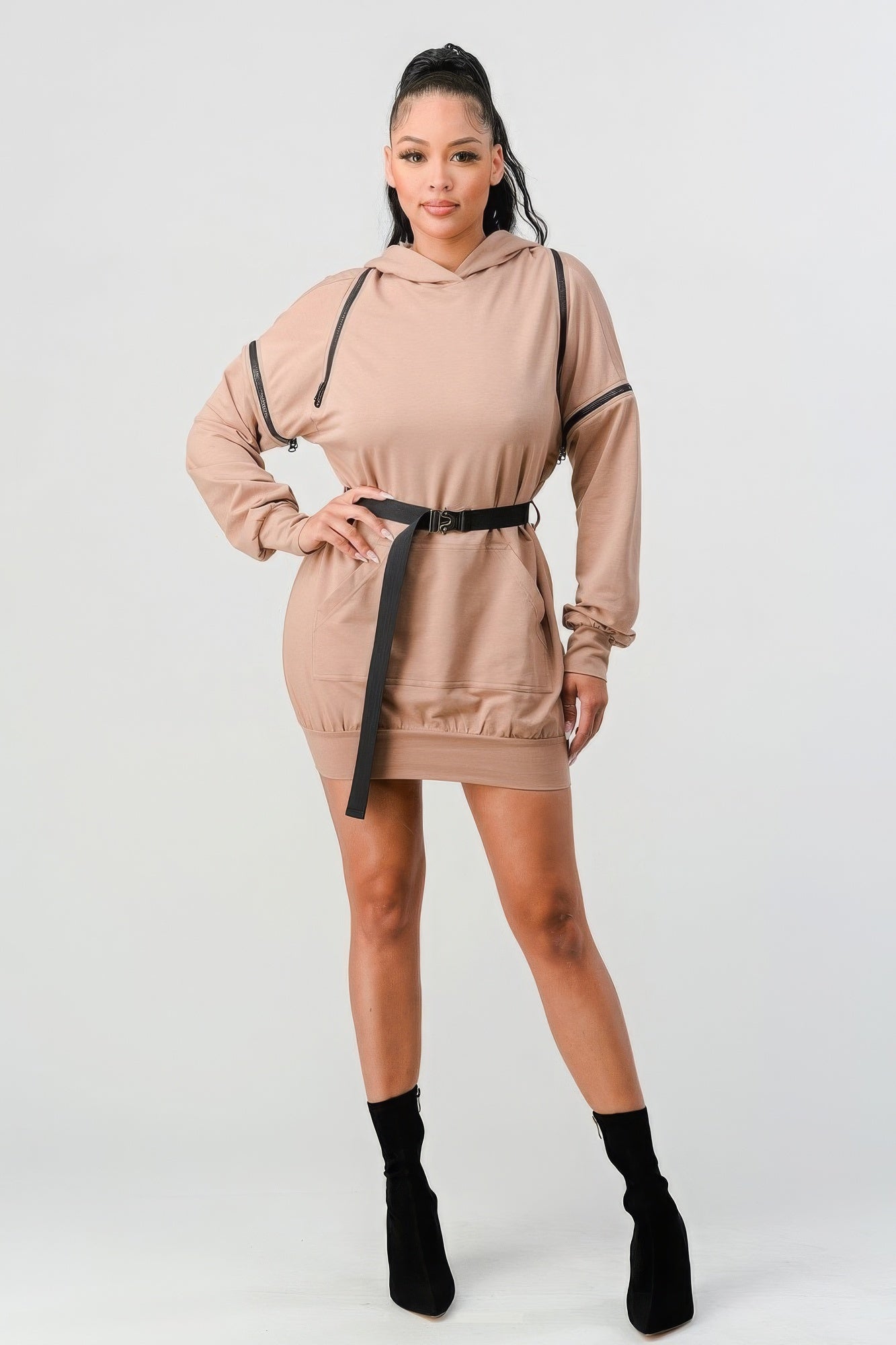 Adeline Hooded Mini Dress