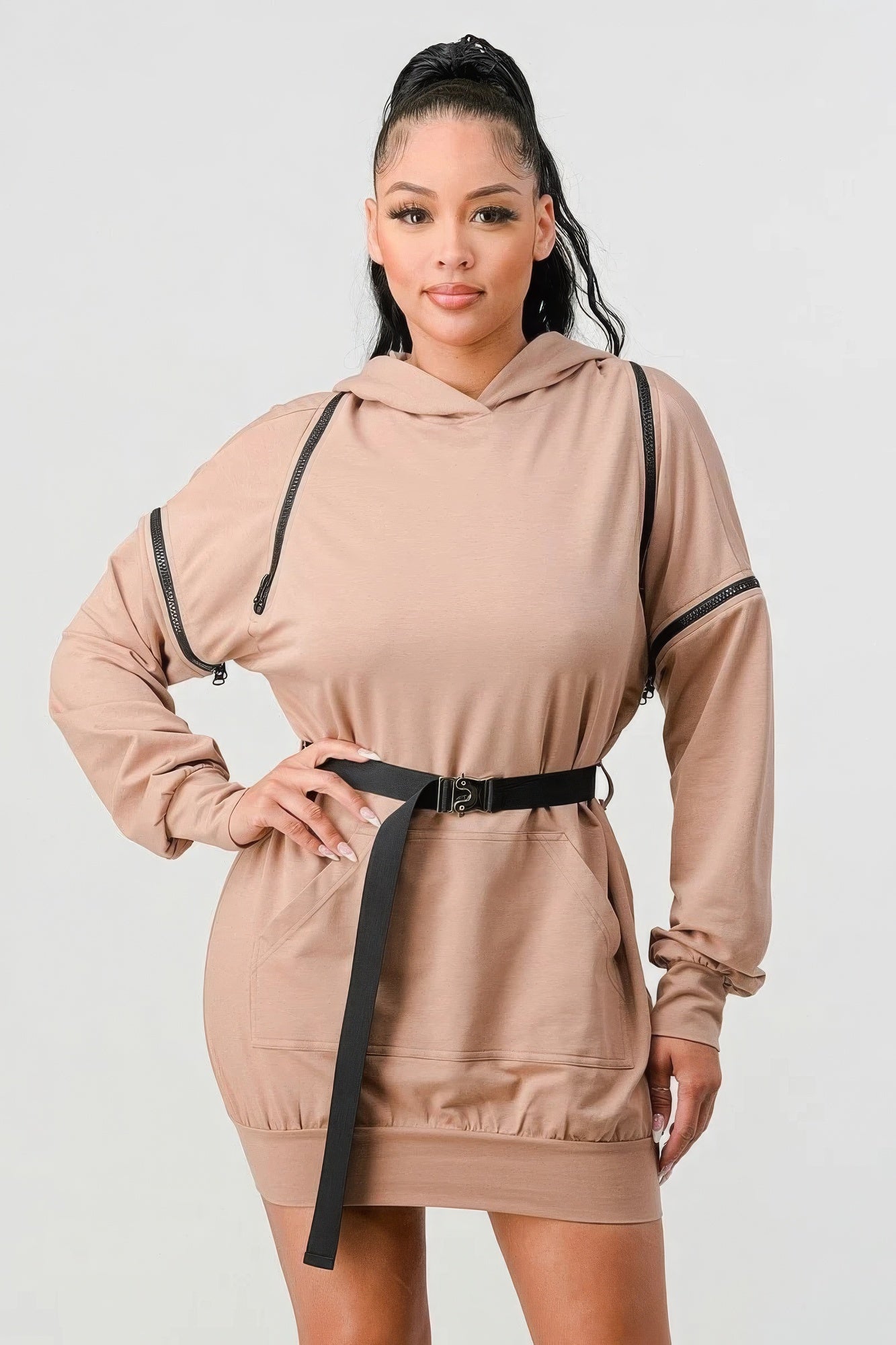 Adeline Hooded Mini Dress