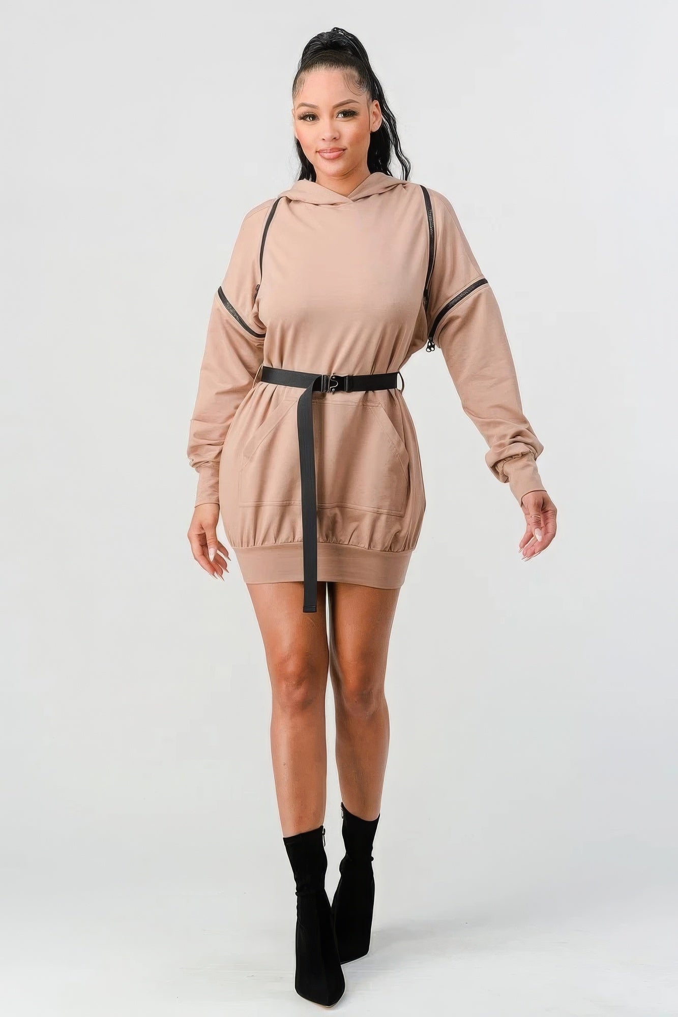 Adeline Hooded Mini Dress