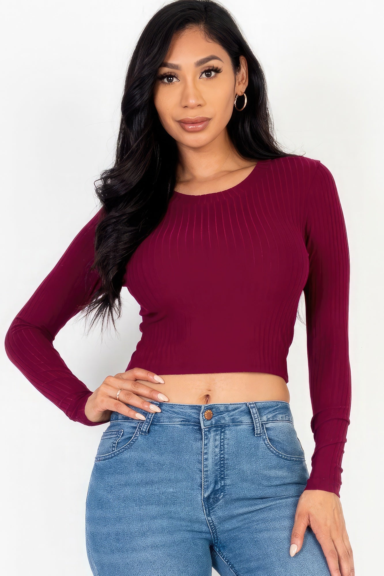 Keep It Simple Round Neck Basic Crop Top