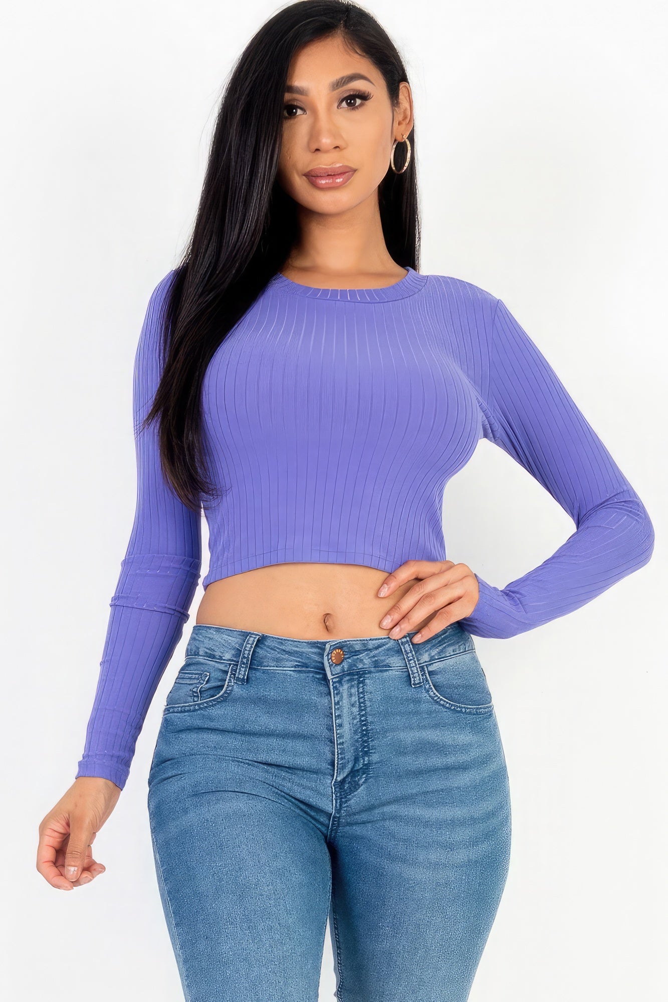 Keep It Simple Round Neck Basic Crop Top