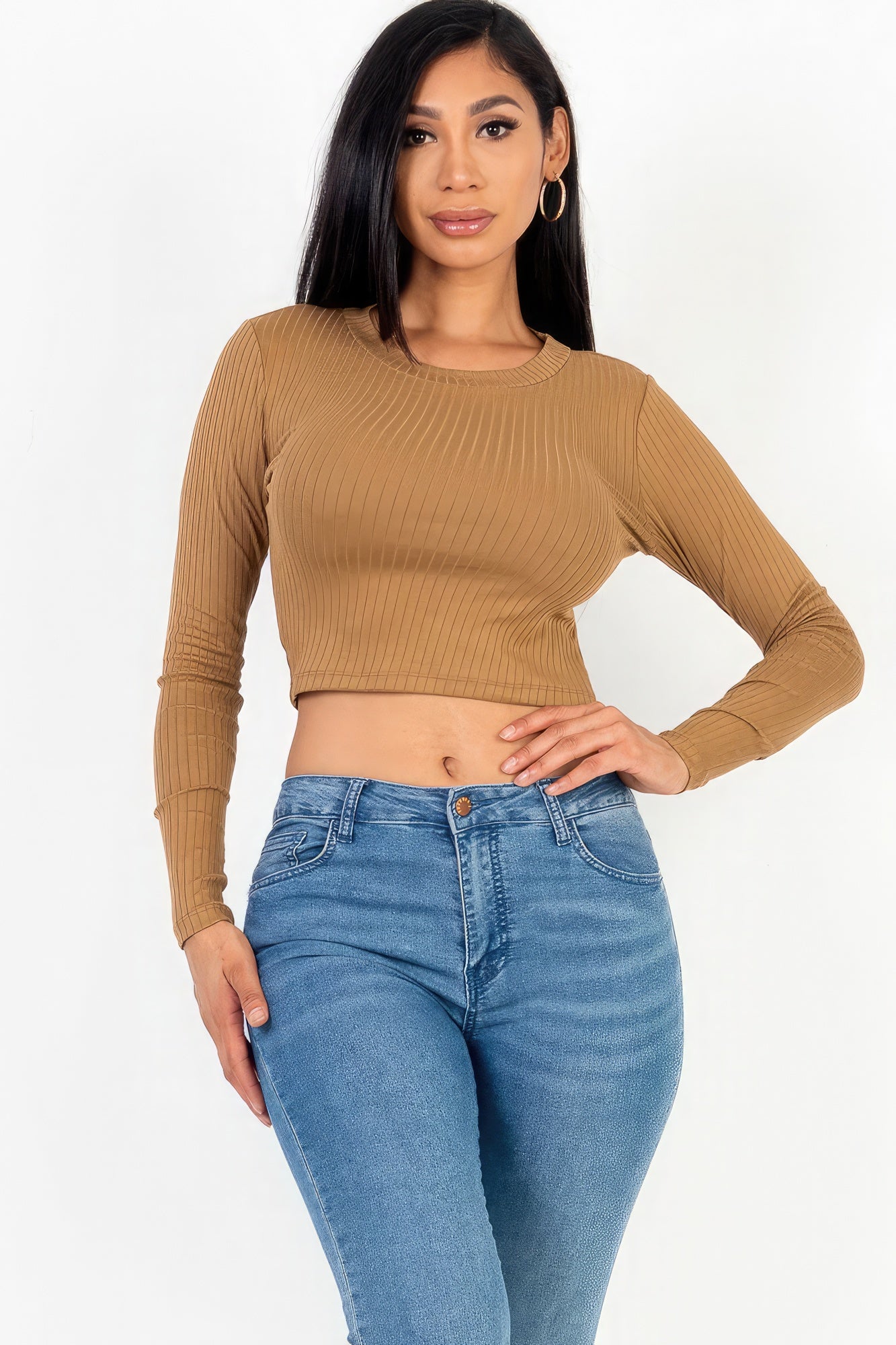 Keep It Simple Round Neck Basic Crop Top