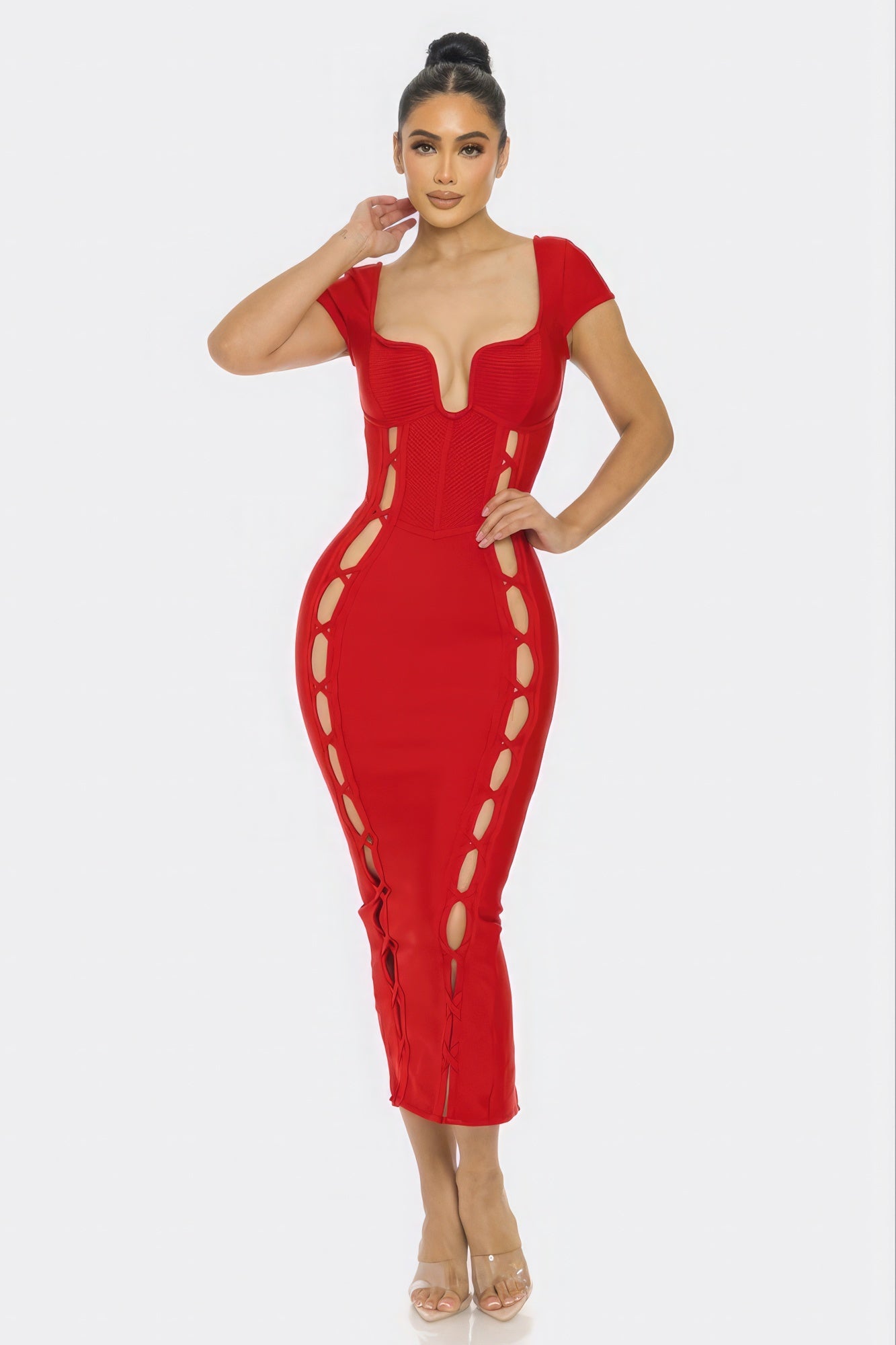 Your #1 Priority Bandage Midi Dress