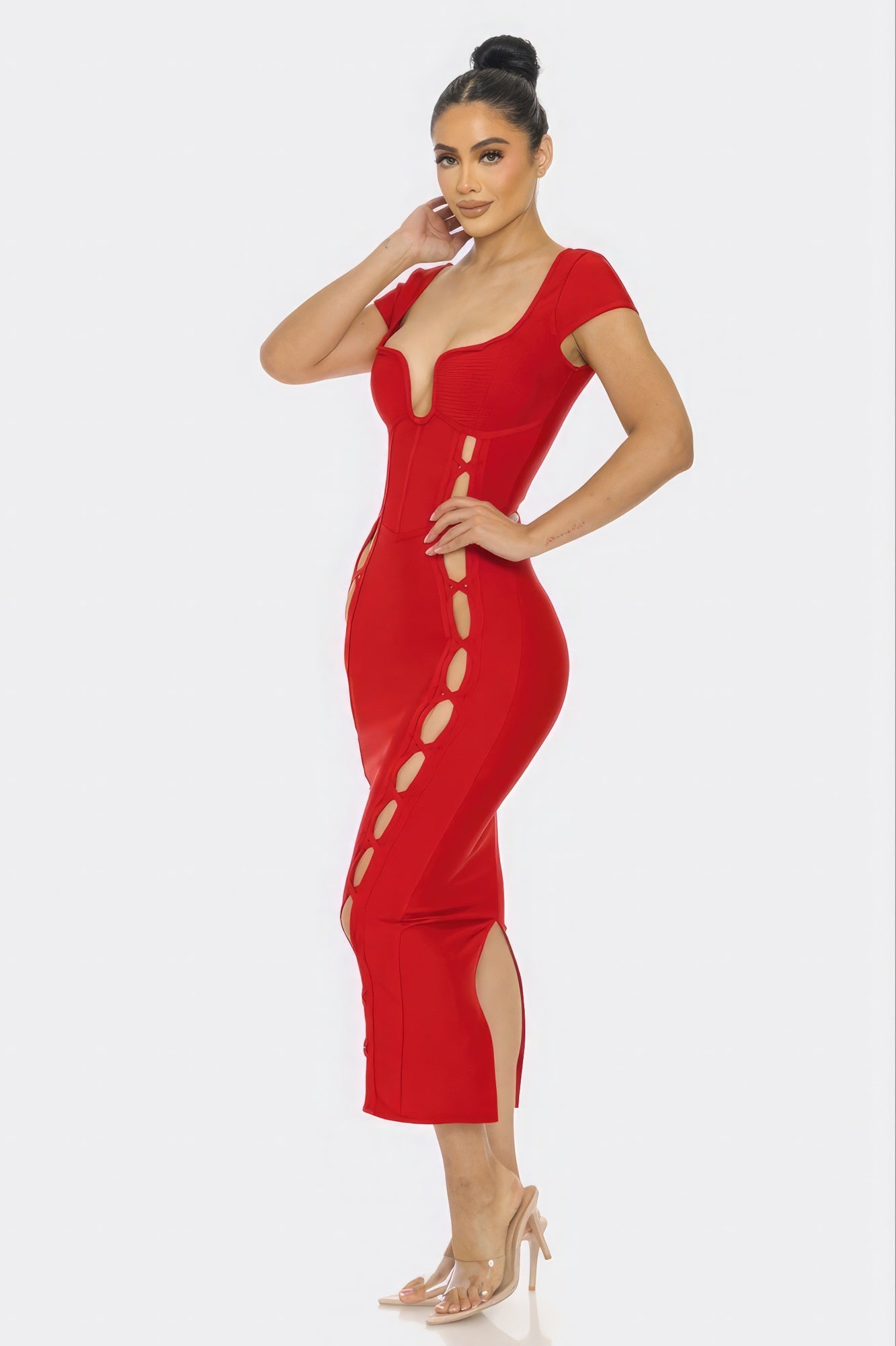 Your #1 Priority Bandage Midi Dress