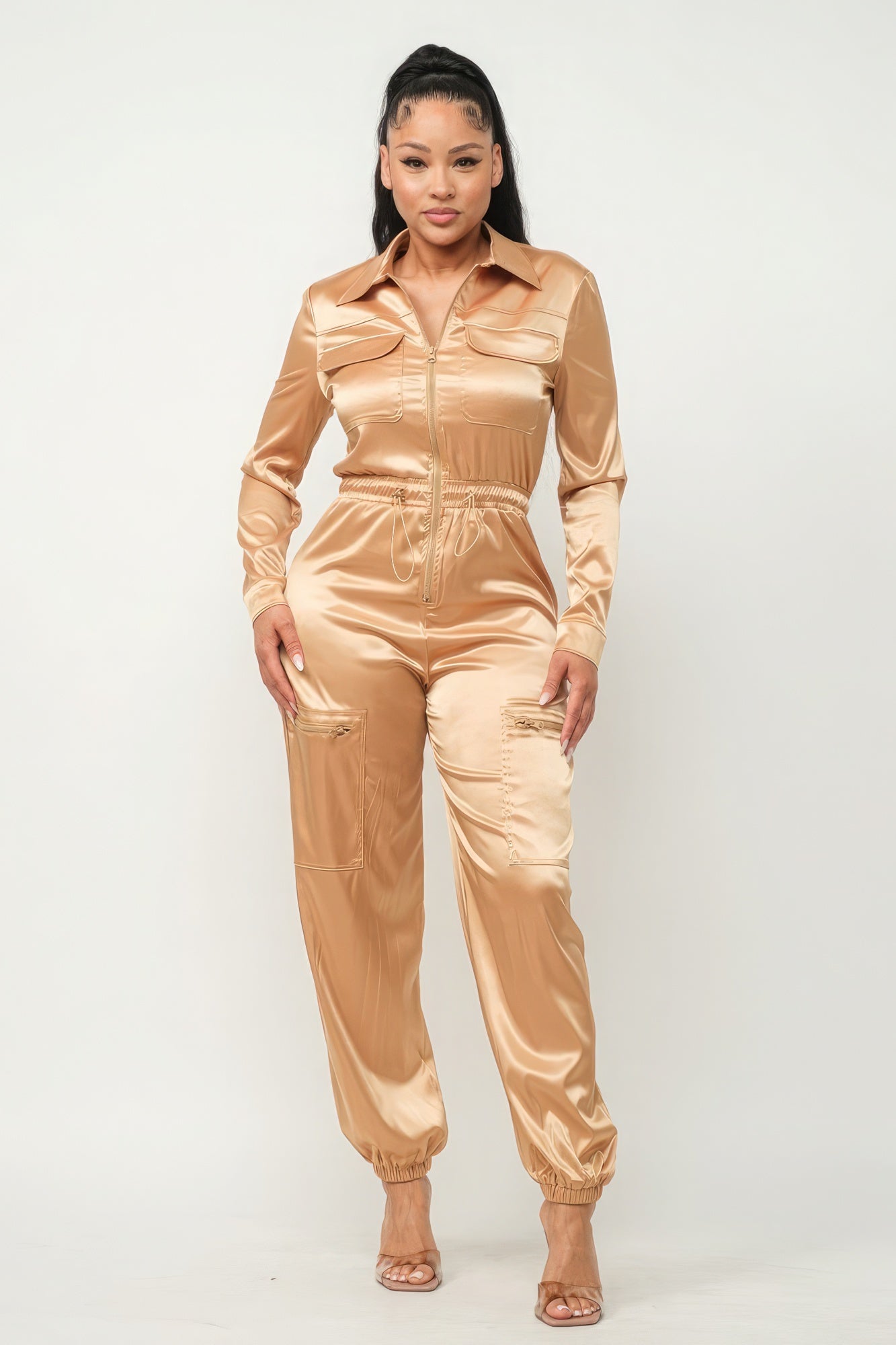 Keep Me Near Satin Jumpsuit