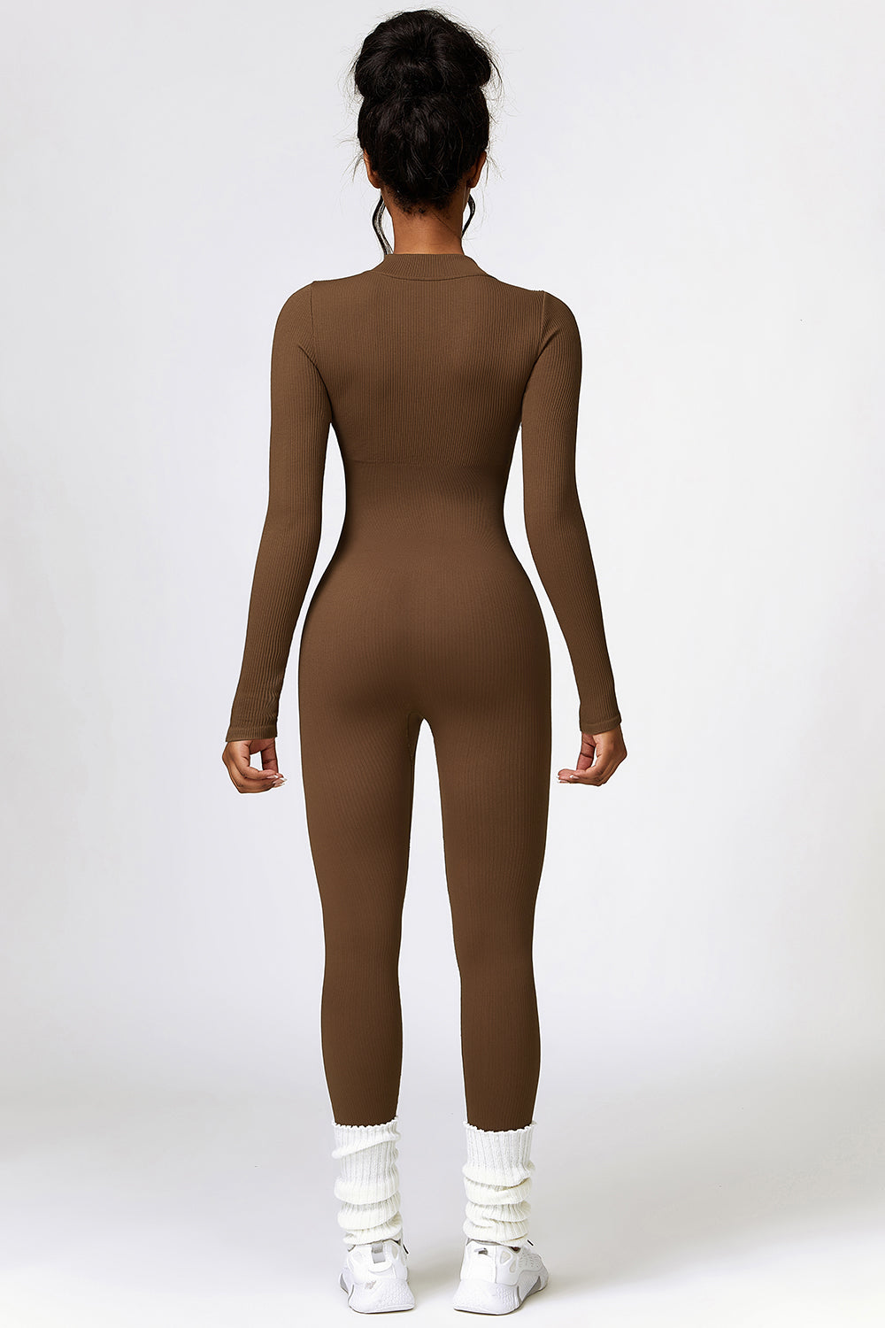 Running From You Half Zip Long Sleeve Active Jumpsuit